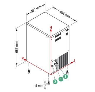 fabbricatore di ghiaccio a cubetti pieni