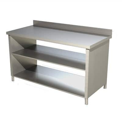 Tavolo armadiato inox con ripiano e alzatina  TAGE7/7AR