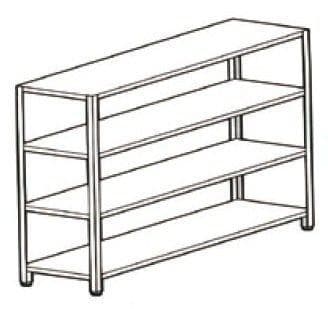 Scaffale aperto con ripiani lisci SR10/4