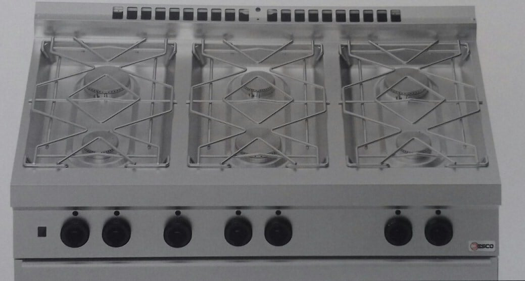 CUCINA A GAS 6 FUOCHI SU VANO