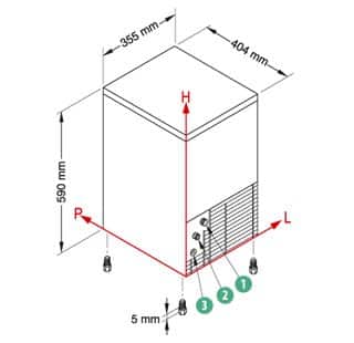 fabbricatore di ghiaccio a cubetti pieni SL35P