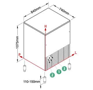 fabbricatore di ghiaccio a cubetti pieni