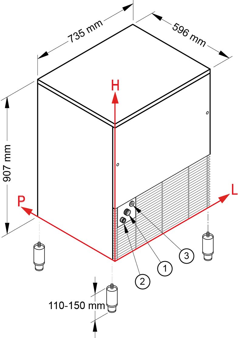 fabbricatore di ghiaccio a cubetti cavi